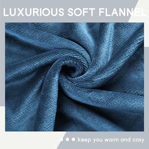 Minervada Heated Blanket Electric Blanket Twin Size 62''x84'', 5 Heating Levels 10 Hrs Auto Shut Off Soft Warmer Flannel Blanket ETL Certification - Blue 5