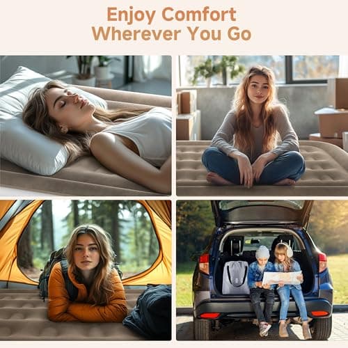 Sebor Air Mattress Full with Built-in Pump 18", Comfortable Self-Inflating Air Mattress with High-Speed Pump, Durable Blow Up Mattress Full with Storage Bag for Guests, Camping, Travel 8