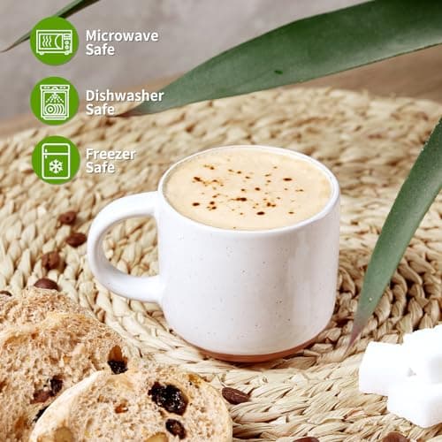 Gencywe Morandi Color Ceramic Mini Espresso Cups Set of 6, 5 oz Expresso Mugs with Handle, Porcelain Coffee Mugs Demitasse Cups, Modern Style Cups, Microwave Dishwasher Safe Suit for Espresso Machine 5