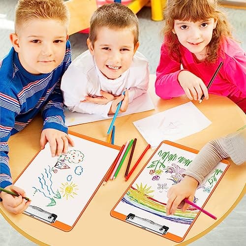 Plastic Clipboards, PANDRI 30 Pack Clear Colored Clipboards, Low Profile Clip Board 12.5 x 9 Inch Standard Letter Size, Office Supplies Classroom 7