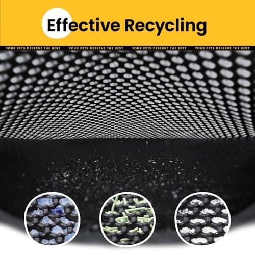 Cat Litter Mat Compact Size 23.6"x14.6" for Small Spaces, Upgrade Waterproof Leakproof Back Layer, Honeycomb Trapping Mat, Washable, Easy to Clean, Scatter Control Kitty Litter Matt, Black 8