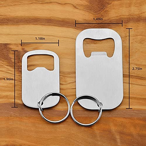 zoocm Stainless Steel Flat Beer Bottle Opener Keychain, Sturdy and Durable 2 Pcs to Send to Friends, Light and Easy to Carry, Suitable for All Beer Bottle Caps (Small) Silvery White 5