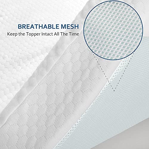 Moonsea Mattress Topper Cover (Cover Only) Twin Size, 3-4 Inch Zippered Viscose Made from Bamboo Cover for Latex Mattress Topper, Removable Memory Foam Mattress Topper Cover with Straps 7