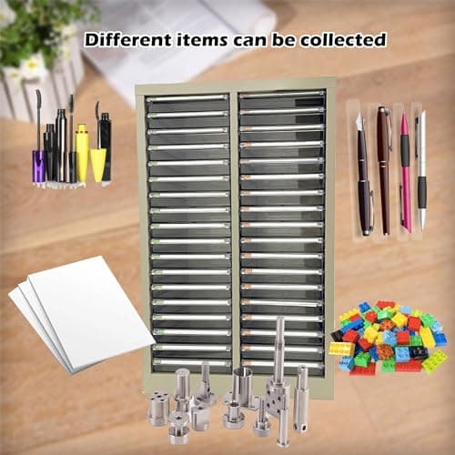 JARYANNIX File Cabinet with Label Transparent Drawers 36 Small Drawers Document Filing Steel Storage Organizer with Curved Handles and Label for Small Parts Office Business Use 6