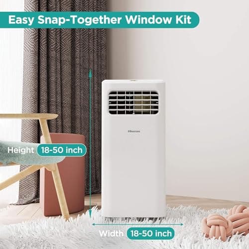 Hisense Portable Air Conditioner 6,000 BTU Cooling Dehumidifier Fan for Smaller Room up to 250 sq ft, Remote Control, White (Renewed) 7