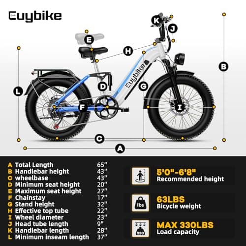 Electric Bike for Adults 1400W Peak, 48V 20AH(960WH) Removable Battery, 20"x4" Fat Tire Full Suspension 80 Miles Range Step-Thru 30+MPH Hunting Ebike, 7-Speed Dual Brakes Electric Bicycle White 9