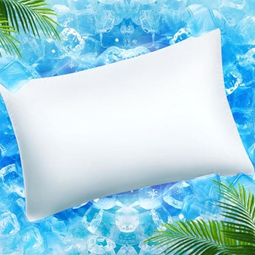 Ice Cooling Pillowcase for Hot Sleepers (Standard 20''x26'',Pure White)