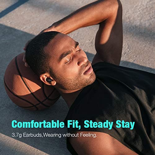 Otium Wireless Earbuds Bluetooth 5.0 Headphones Deep Bass 3D Stero Sound Mini Headsets 40H Total Playtime with Charging Case IPX7 Waterproof Built-in Mic Earphones for Work, Sports, Driving 4