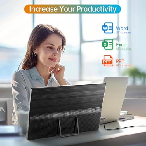 WCV Portable Monitor 15.6 Inch 1080P USB-C HDMI Ultra-Slim Travel Monitor with Kickstand, Compatible with Xbox, Laptop, PC, Mac Phone, PS, Swich IPS Ultra-Thin Zero Frame Gaming Monitor 6