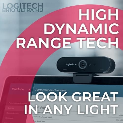Logitech BRIO 4K Webcam Business PRO - Crystal-Clear Video, Privacy Shutter, HDR Enhanced Lighting, Noise-Cancelling Microphone, 960-001105, Windows, macOS, ChromeOS Compatible, Global Teck Cloth 5