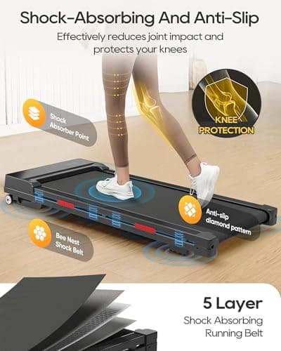 Under Desk Treadmill, Verpal Walking Pad with Incline, 386lbs Capacity Walking Pad Auto Incline 0-9% APP&Remote Control, 2.5HP Low-Noise Compact Treadmill for Home, Office, LED Display 6