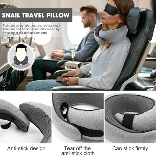 WEERSHUN Travel Pillows for Airplanes,2024 New Travel Pillow,Travel Neck Pillow Airplane Memory Foam Travel Pillow Neck Pillow for Traveling Suitable for Airplanes,Offices and Cars 2