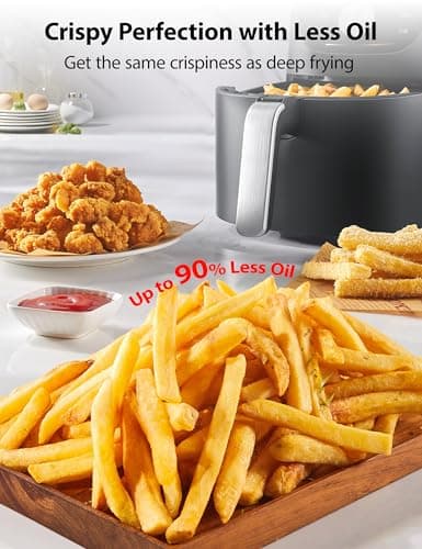 Toshiba 7.7QT Air Fryer, Family-Size for Quick and Easy Meals, 12 Preset Menus and Menu-IQ Function, 1°F Precision, 90% less fat, Double-sided Handles Easy Carrying 6