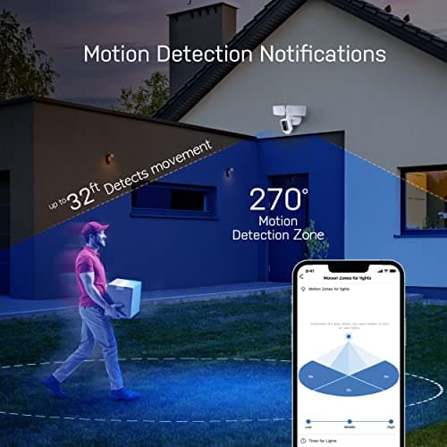 Feit Electric SEC3000/CAM/WIFI Outdoor LED Smart Security Camera with Motion Sensor, 2-Way Audio, 39-Watt Floodlight, Works with Alexa and Google Asst, Alarm, Hardwired, 128 GB Micro SD Card Storage 7