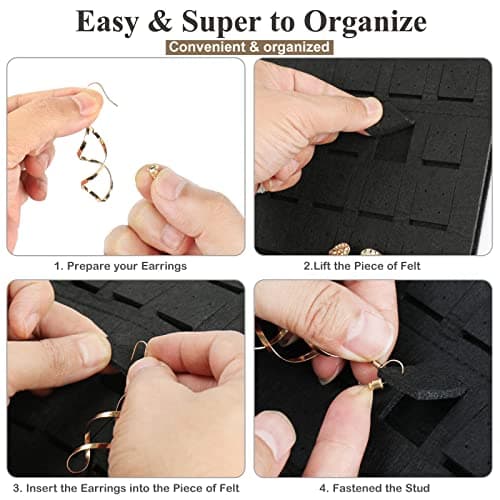 Resovo Hanging Earrings Organizer & Holder - 20 Hooks, Holds Up To 300 Pairs, Compact Design, Soft Material, Earring Hanger & Display for Women & Girls - 1 Pack 5