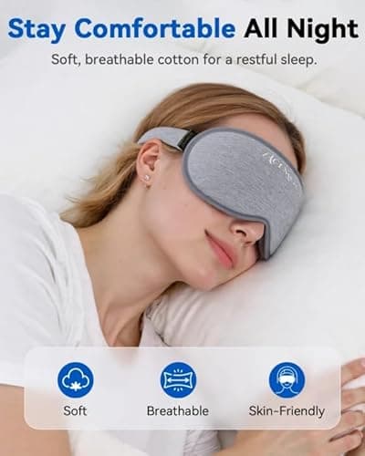 Weighted Eye Mask for Sleeping - 3D Blackout Sleep Mask for Women Men, Zero Eye Pressure, Lash-Friendly, Adjustable Strap, Airplane Travel Essentials for Long Flight & Road Trip, Meditation Mask(Gray) 7