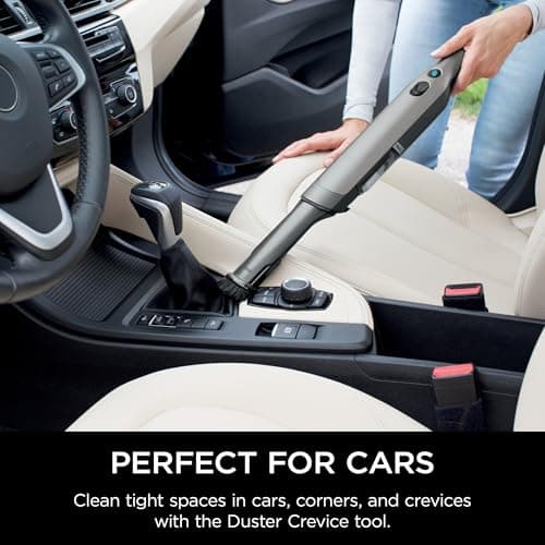 Shark WV201 WANDVAC Handheld Vacuum, Lightweight at 1.4 Pounds with Powerful Suction, Charging Dock, Single Touch Empty and Detachable Dust Cup,Graphite, Slate 5