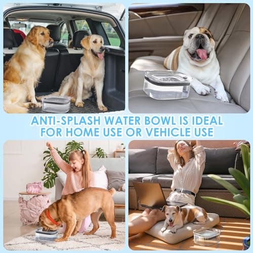 AONKEY 3L Dog Water Bowl No Spill, 101oz Large Spill Proof Dog Bowl Reduce Refill, Anti Splash No Mess Dispenser Dripless Slow Drinking Water Bowl for Sloppy Messy Drinkers (Gray) 6