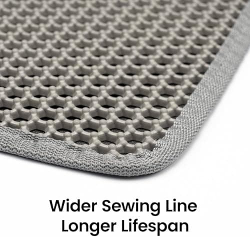 Cat Litter Mat-Litter Box Mat for Kitty, EVA Honeycomb Double Layer Design, Urine & Waterproof Scatter Control, Less Waste, Easier To Clean,Non Slip, Gray 8