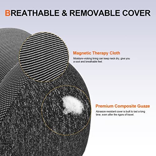 Cirorld Neck Pillow for Travel, Memory Foam Travel Pillow with Hood, Adult Airplane Pillow for Head Rest Neck Support, Portable Pillow for Office Cars Trains Long Flights Sleeping (Deep Grey) 5