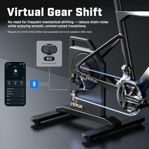 CYCPLUS T2H Smart Bike Trainer - 2200W Brushless Motor, 20% Gradient Simulator, BLE/ANT+ Dual Mode, Virtual Shifting Ready, Triple Silent Design with Dual Cooling Fans(2025 Release) 5