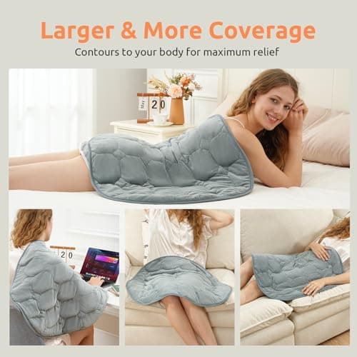 Drewin Weighted Heating Pad for Relax and Calm, Velvet-Soft 7 lbs Electric Lap Blanket for Neck Shoulders Back, Washable Warm Weighted Lap Blanket with 4 Heating Levels, 24" x 29", Grey 5