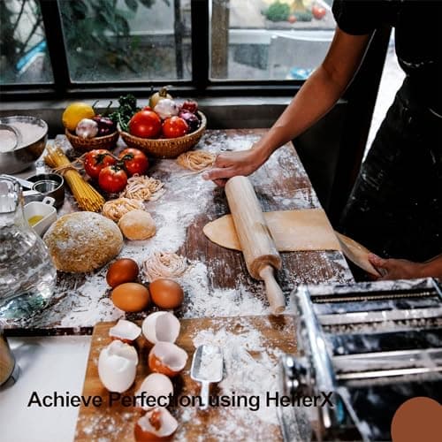 Wooden Rolling Pin 17.6 Inch with Rotating Ergonomic Handles – Classic Beech Wood Dough Roller for Baking Pizza, Pastry, Bread, and Cookies 9