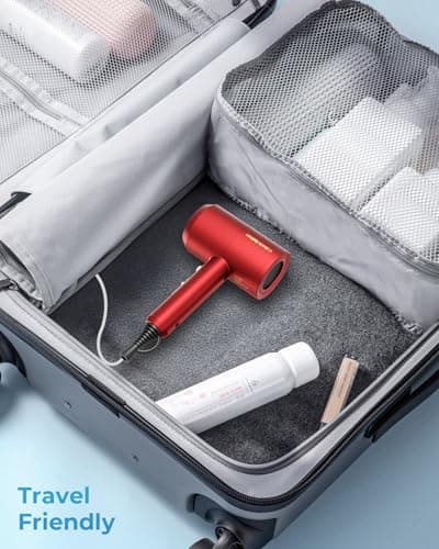 SHRATE Lightweight Ionic Hair Dryer with Diffuser - Powerful 1800W Blow Dryer for Fast Drying - Professional Low Noise Mini Hair Dryer for Travel, Gifts, Hair Styling 6