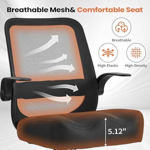 KWKSV Drafting Chair for Standing Desks, 500LBS Capacity Tall Office Chair with Adjustable Height, Foot Ring, Flip-Up Armrests, Thick Curved Seat for Home Office, Drawing, and Creative Work 7