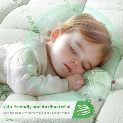 Baauye Bamboo_Viscose Mattress Topper Queen,1200 GSM Cooling Mattress Pad,Extra Thick Pillow Top Mattress Topper for Back Pain,2" Down Alternative Filling with 8"-21" Deep Pocket(Queen,60"x80") 8