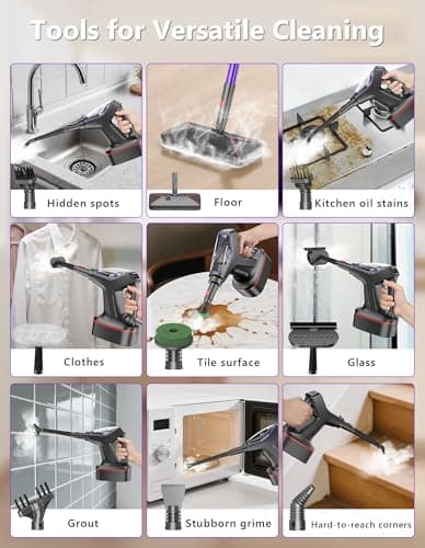 Steam Mop for Floor Cleaning, Heavy Duty All-in-One Steam Cleaner for Home with Detachable Handheld Steamer, for Hardwood, Tile, Walls, Grout, Windows, Furniture and Decks 6