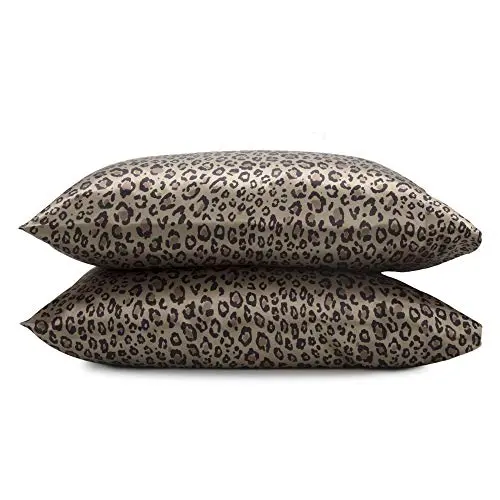 2 Pack Standard Pillow Cases – Silky Smooth Pillow Covers – Satin – Great for Hair & Skin – Luxury – Satin Pillowcase - Set of 2 – Leopard