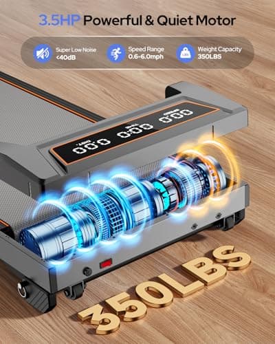 Treadmill Walking Pad with 12% Incline & Height Adjustable Handle Bar, Trisomy 4 in 1 Walking Pad with Handle Bar, 350LBS Foldable Walking Pad Treadmill with Incline for Home, 3.5HP Small Treadmills 7