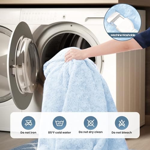 MAXEVE Heated Blanket Electric Throw 50"x60" Faux Rabbit Fur Sherpa Blankets with 6 Heating Sets & 12 Hours Auto Off, Warm Gifts for Grandma Wife, ETL Certification 7