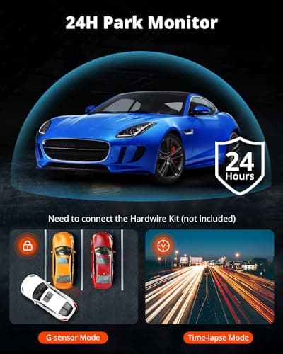 Kingslim E4 4K Dash Cam Front and Rear, WiFi Front 4K Rear 1080P Dual Dash Camera for Cars, Mini Dashcam with APP Control, Night Vision, Parking Mode 5