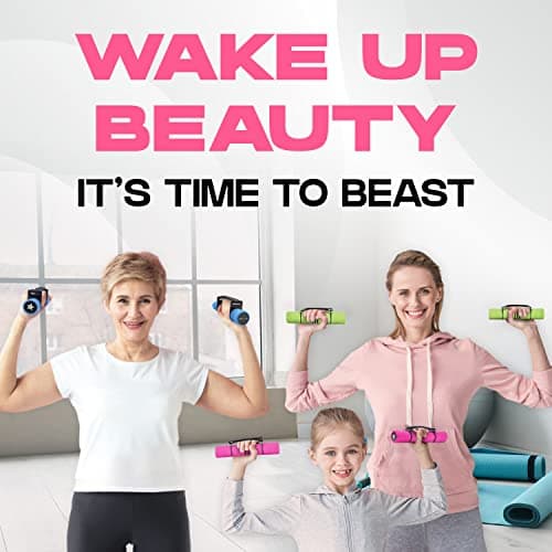 Yes4All 2lbs Adjustable Dumbbell Hand Weights Set Of 2 for Women's Walking or Travel Exercise with Adjustable Straps, Foam Cover, and Color Coded Weight, Anti Slip 7