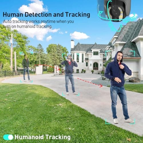 SOLIOM® 5MP Security Camera Outdoor with 10X Optical Zoom, 4G LTE Cellular Security Camera with Battery & Solar Powered, Human Detection, Auto Tracking, Spotlight Color Night Vision, Grey, S600-C10X 6