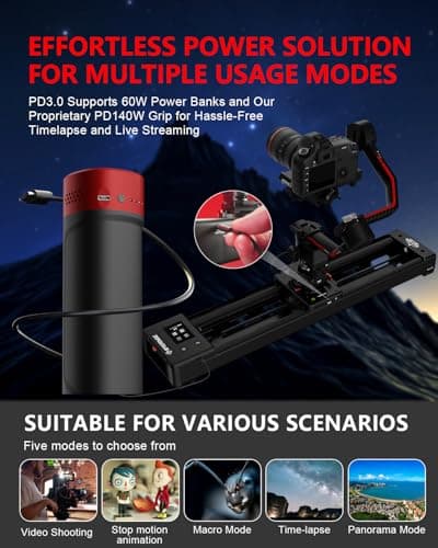 IFOOTAGE Shark Nano II Motorized Camera Slider 26"/66cm, 360-Degree Rotary Axis, Compatible with DJI RS5, RS4 Pro, RS4, RS3 Pro, RS2 Pro, RS2, Gimbals 5-Axis Coordinated Shooting 7