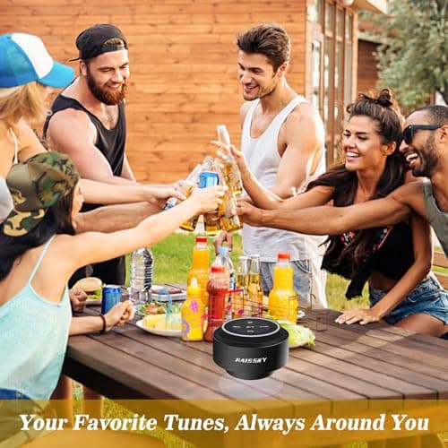 HAISSKY Bluetooth Shower Speakers, Portable Wireless Speaker with Suction Cup, IP67 Waterproof Speaker Pairs Easily to Phones, Tablets, Computer, Gift for Men & Women 9