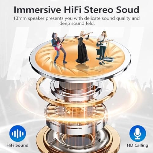 MOZOTER S8 Mini Wireless Earbuds Bluetooth 5.3 in Ear Light-Weight Headphones,60Hrs Playtime Ear Buds with Charging Case,Bluetooth Headsets,Premium Sound with Deep Bass for Sport-Barbiee Pink 3