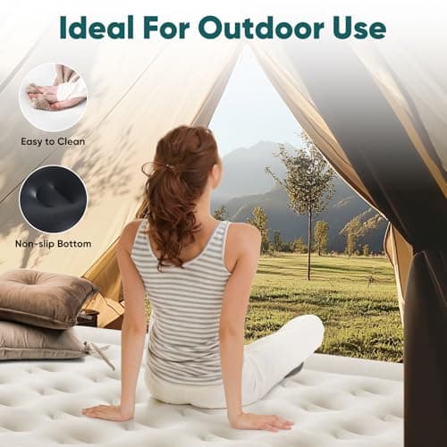 Sweetcrispy Twin Air Mattress - 18" Inflatable Blow Up Airbed with Built-in High Capacity Pump, Double Height, Non-Slip Bottom Design, Weight Capacity 660 lbs Air Bed for Home or Camping 7