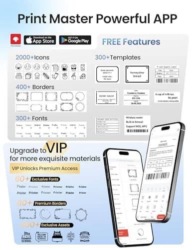 Phomemo M250 Label Maker Machine with Tape, 3 Inch Label Maker for Address, 2026 Upgrade Portable Barcode Printer for Business, Home, Logo Label, Sticker Printer for Phones & PC, with 1 Roll Label 6