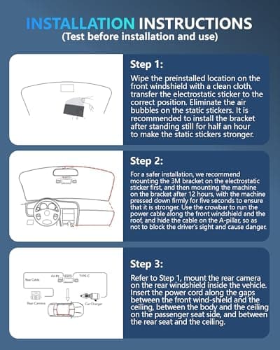 Dash Cam 4 Channel Front and Rear Inside, 360° Car Camera 4K UHD, Dash Camera for Cars Built-in Wi-Fi GPS, Dashcam Free 64GB Card, Voice Control, CPL Filter, WDR Night Vision, 24H Parking Mode(V8PLUS) 11