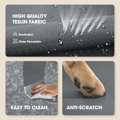 Czpalo Elevated Dog Bed, Raised Outdoor Dog Bed for Large Sized Dogs, Portable Cooling Pet Cot with Breathable & Washable Mesh, Indoor & Outdoor Pet Hammock with Skid-Resistant Feet. 5