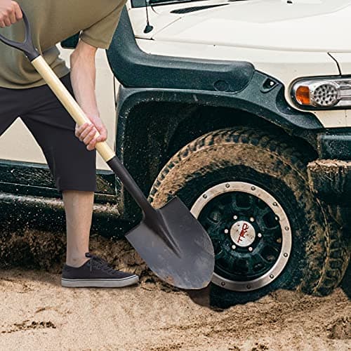 Shovel for Digging,Round Shovel, Garden Tool with D-Handle, 41 Inches in Overall Length, Wooden Handel Garden Shovel,Beach Shovel, Car Snow Shovel 8