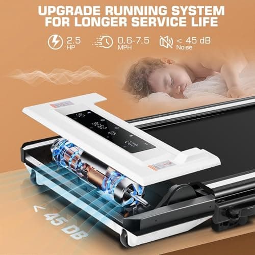 ANCHEER Treadmills with Incline, Under Desk /2s Folding/Max 300 lb Capacity-Walking Pad/Compact Electric Treadmill for Home/Gym/Office with LED Touch Screen/Remote Watch 6