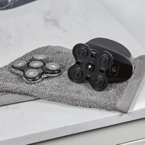 Remington XR7000 Balder Pro Rotary Shaver Rechargeable Waterproof Electric Razor for Men Cordless Lithium Power 5 Dual Track Flexing Heads and Pop-Up Trimmer Black 11