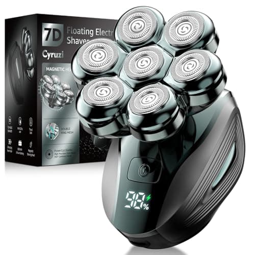 Head Shavers for Bald Men: Upgraded Detachable Head Shaver - IPX7 Waterproof Wet or Dry Electric Razor for Men - 7D LED Display Rechargeable Shaving Grooming Kit with Type-C Charge (Ginger)