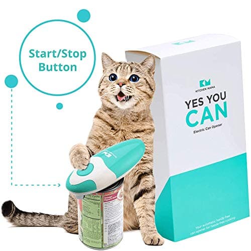 Kitchen Mama Auto Electric Can Opener: Open Your Cans with A Simple Press of Button - Automatic, Hands Free, Smooth Edge, Food-Safe, Battery Operated, YES YOU CAN (Teal) 8
