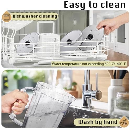 14 Cup Food Processor, French-Fry-Cutter, Blending, Mixing, Shredding, and Slicing, Meat and Vegetable Chopping, Doughing for Home Use, Mincing, and Pureeing,4 Speeds, Large Feed Chute,600W 5